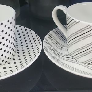 Two teacups with saucers Art Deco